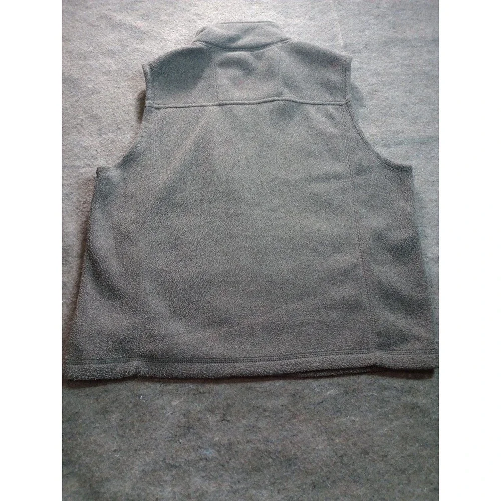 St John's Bay Men's Fleece Vest Size Medium Gray Full Zip Sleeveless Jacket Mid